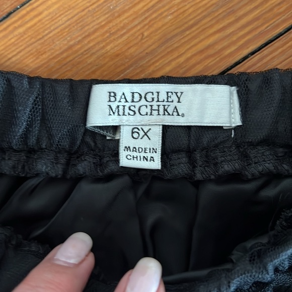 Girl's Badgley Mishka Chic Black Tweed 2-Piece Set with Tulle Skirt & Handbag 6X - Picture 5 of 9